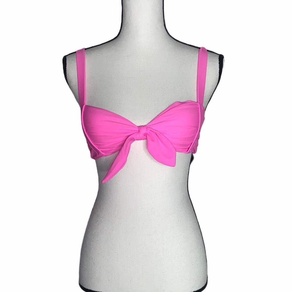 Zaful Pink FrontTie Adjustable Strap Swim Suit Top